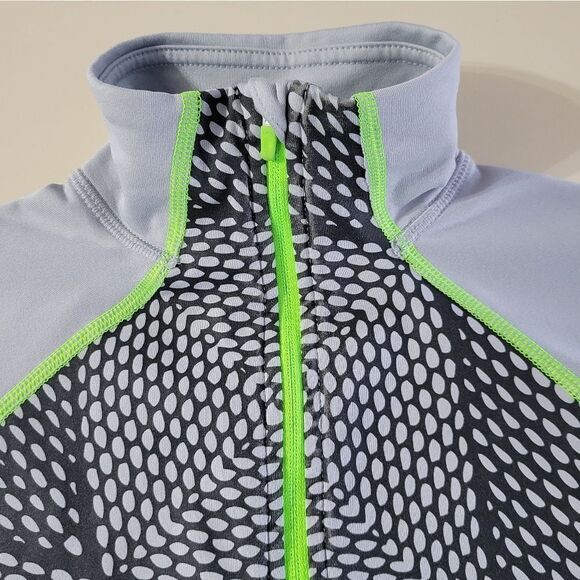 Nike Pro Women's Dri-FIT Half-Zip Gray Athletic Optic Illusion Running Pullover - Picture 8 of 15